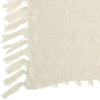 14" X 20" White Cotton Throw Pillow