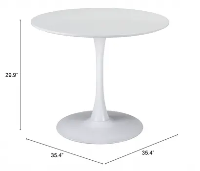 35" Steel Pedestal Base Dining Table