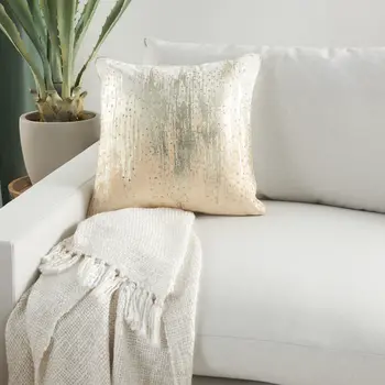 18" Cream Velvet Throw Pillow