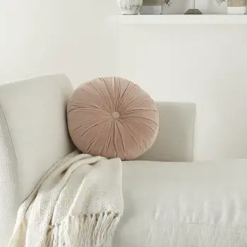 16" X 16" Light Pink Round Velvet