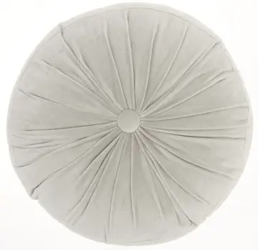 16" X 16" Light Gray Round Velvet