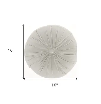 16" X 16" Light Gray Round Velvet