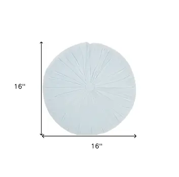16" Periwinkle Tufted Round Throw Pillow
