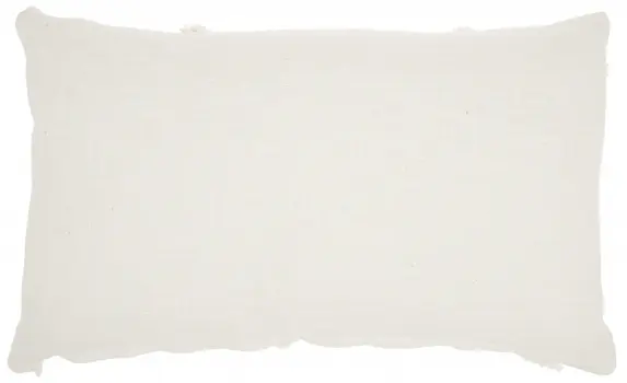 White Abstract  Shaggy Detail Lumbar Pillow