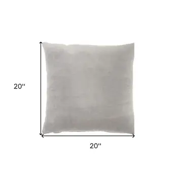20" Gray Cotton Throw Pillow