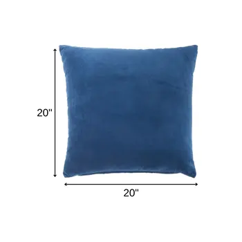 20" Navy Blue Velvet Throw Pillow