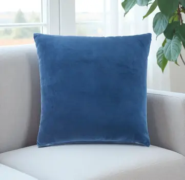 20" Navy Blue Velvet Throw Pillow