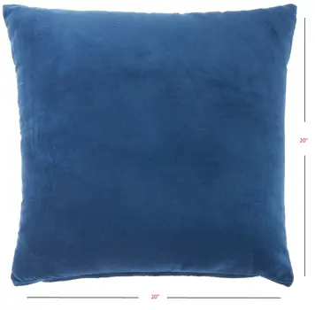 20" Navy Blue Velvet Throw Pillow