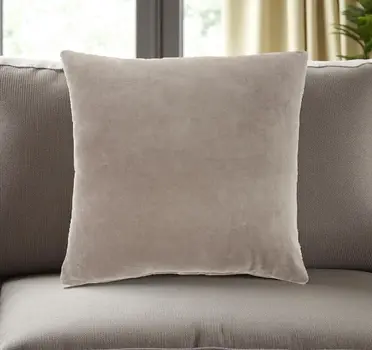 Taupe Soft Velvet Accent Throw Pillow