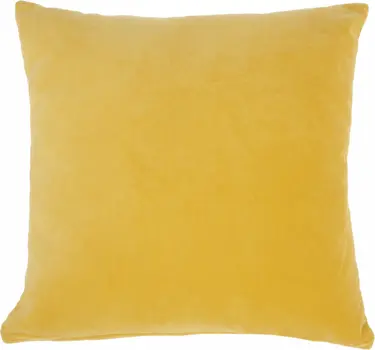 16" X 16" Yellow Solid Color Velvet Throw Pillow