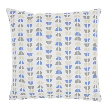 Blue And Taupe Geo Lines Throw Pillow