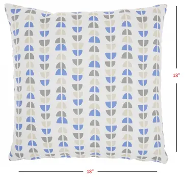 Blue And Taupe Geo Lines Throw Pillow