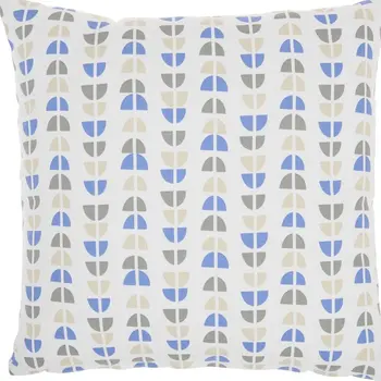 Blue And Taupe Geo Lines Throw Pillow