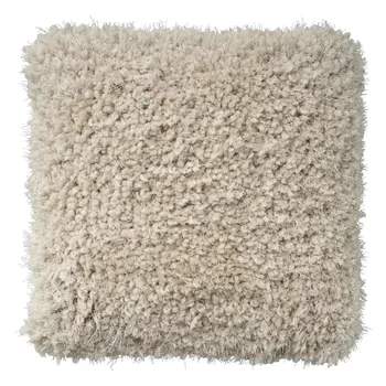 Fluffy Beige Shag Accent Throw Pillow
