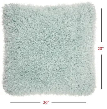 20" Celadon Shag Throw Pillow with Texture