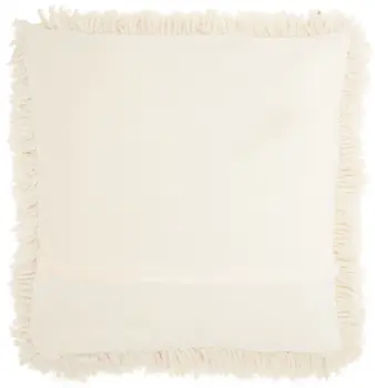 Fluffy Cream Shag Accent Throw Pillow