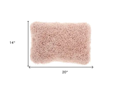 14" X 20" Mauve Knubby Plush Throw Pillow