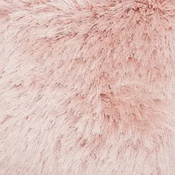 Fluffy Rose Pink Shag Accent Throw Pillow