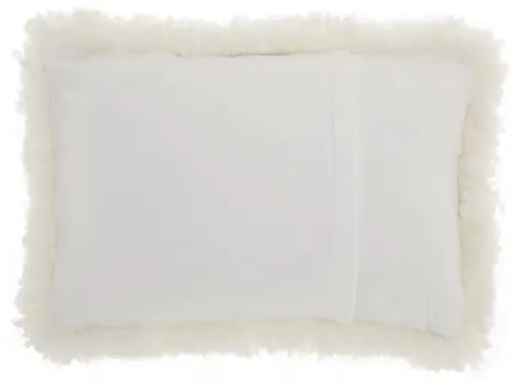 14" X 20" White Fabric Throw Pillow