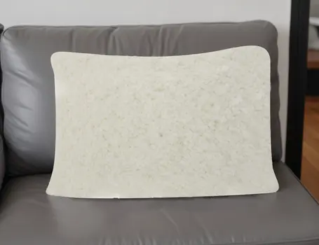 14" X 20" White Fabric Throw Pillow