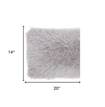 14" X 20" Light Gray Throw Pillow