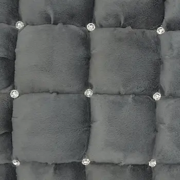 20" Dark Gray With Bling Quilted Velvet Throw Pillow