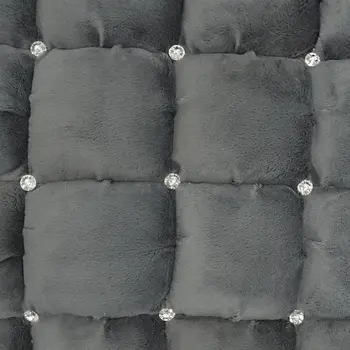 20" Dark Gray With Bling Quilted Velvet Throw Pillow