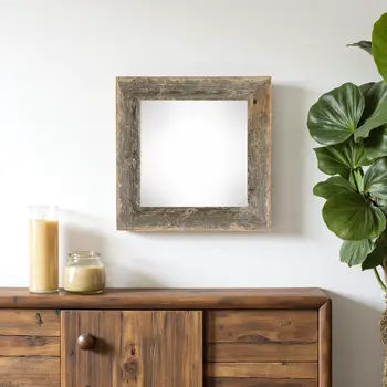 10" x 10" Gray Solid Wood Hanging Picture Frame