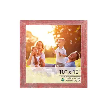 10” X 10”  Rustic Farmhouse Red Wood Frame