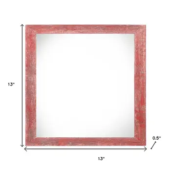 10" x 10" Red Solid Wood Hanging Picture Frame