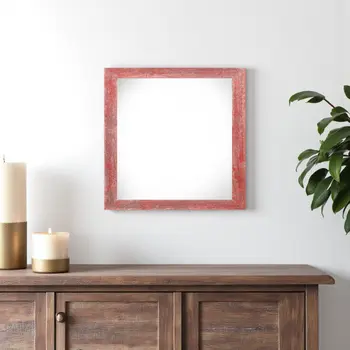 10" x 10" Red Solid Wood Hanging Picture Frame