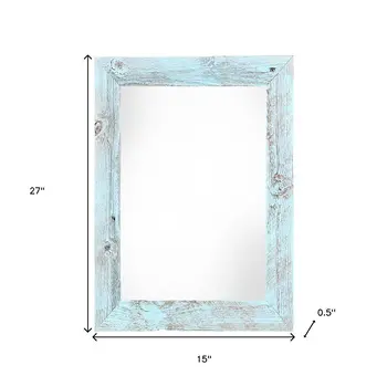 12" x 24" Blue Solid Wood Hanging Picture Frame