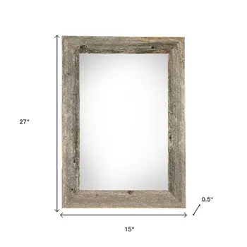 12" x 24" Gray Solid Wood Hanging Picture Frame