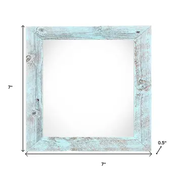4" x 4" Blue Solid Wood Tabletop Picture Frame
