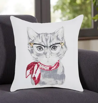 18" Red and White Cotton Throw Pillow