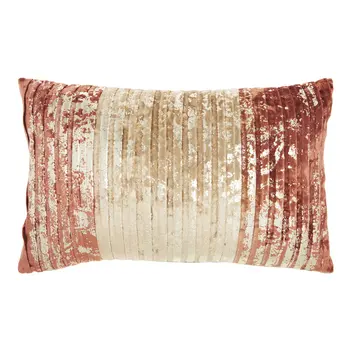12" X 20" Pink Cotton Throw Pillow