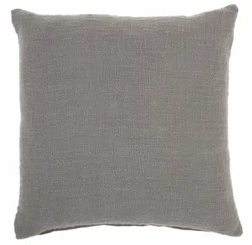18" Gray Cotton Throw Pillow