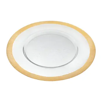 13" Clear And Gold Glass Charger Plate