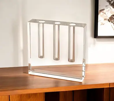7" Clear Crystal Clear Square Table Vase