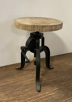 Brown and Black Solid Wood Backless Counter Height Bar Chair