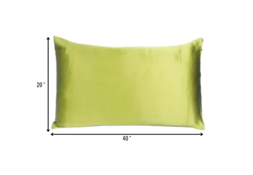 Lemongrass Dreamy Set Of 2 Silky Satin King Pillowcases
