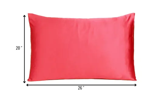 Two Piece Salmon Pink Dreamy Silky Satin Pillowcases