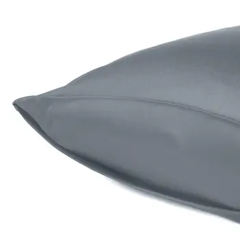 Set Of Two Dark Gray Dreamy Silk Satin Standard Pillowcases