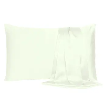 Ivory Dreamy Set Of 2 Silky Satin Standard Pillowcases