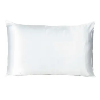 White Dreamy Set Of 2 Silky Satin Standard Pillowcases