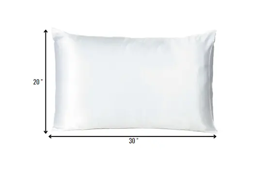 White Dreamy Set Of 2 Silky Satin Queen Pillowcases