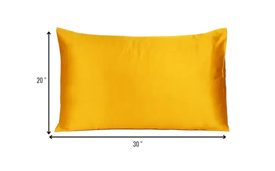 Goldenrod Dreamy Set Of 2 Silky Satin Queen Pillowcases