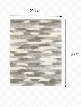 2' X 3' Gray And Ivory Geometric Pattern Scatter Rug