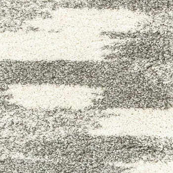 2' X 8' Gray And Ivory Geometric Pattern Runner Rug