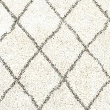 4' X 6' Ivory And Gray Geometric Lattice Area Rug